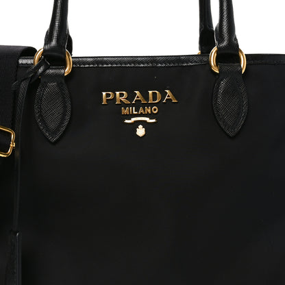 Prada Tessuto Nylon Soft Calf Small Tote Black 7 of 10