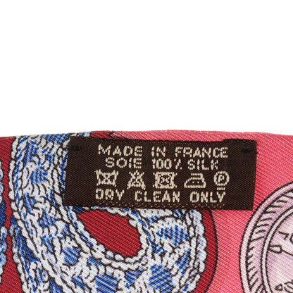 Hermes Silk Epaulettes Twilly Rose Poudre Rouge Bleu 3 of 6