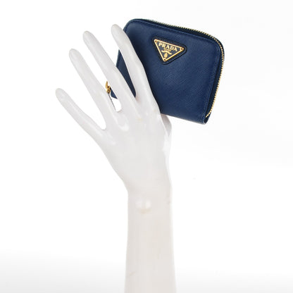 Prada Saffiano Coin Purse Bleuette 2 of 7