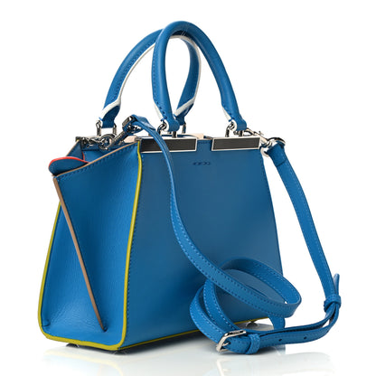 Fendi Vitello Dolce Mini 3jours Tote Blue Royal 2 of 10