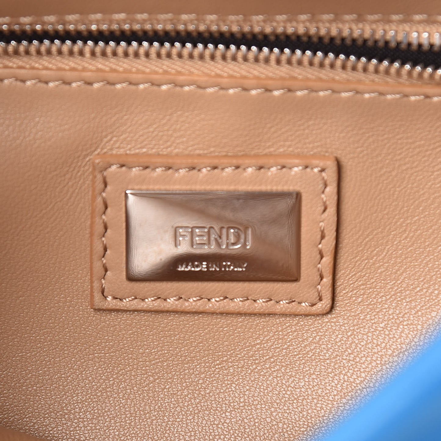 Nappa Colorblock Mini Peekaboo Iconic Satchel Blue Royal Papavero Cuoio