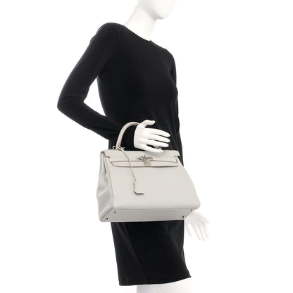 Hermes Taurillon Clemence Kelly Retourne 32 Gris Perle 3 of 33