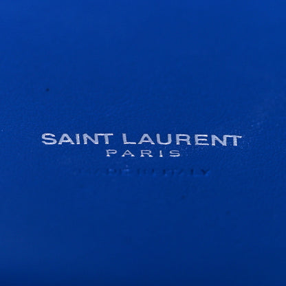 Saint Laurent Calfskin Crocodile Embossed Small Sac de Jour Royal Blue 7 of 9