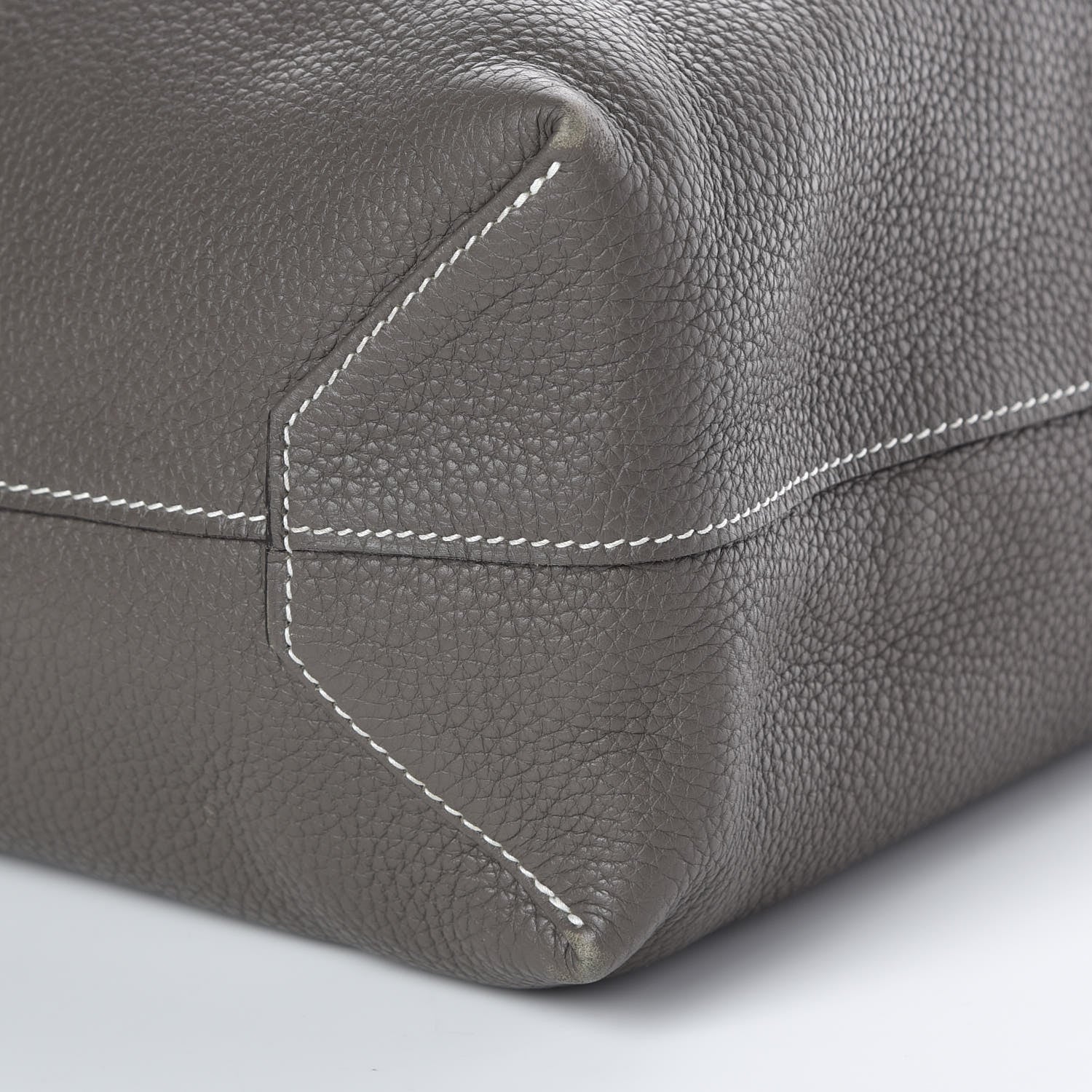 Hermes Taurillon Clemence Double Sens 36 Reversible Tote Etain Beton 11 of 17
