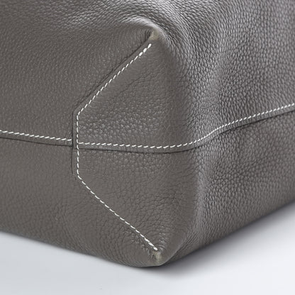 Hermes Taurillon Clemence Double Sens 36 Reversible Tote Etain Beton 11 of 17
