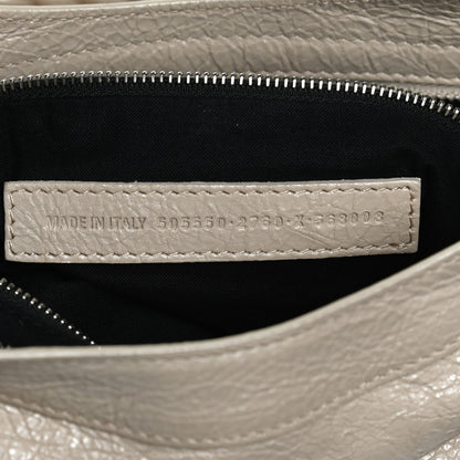 Balenciaga Agneau Classic Silver Hardware City Logo Strap Light Beige Black 7 of 12