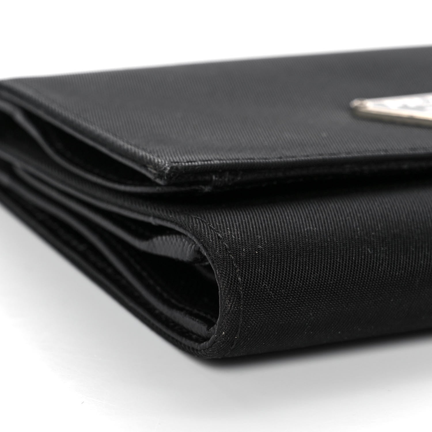 Prada Tessuto Nylon Tri-Fold Compact Wallet Black 10 of 16