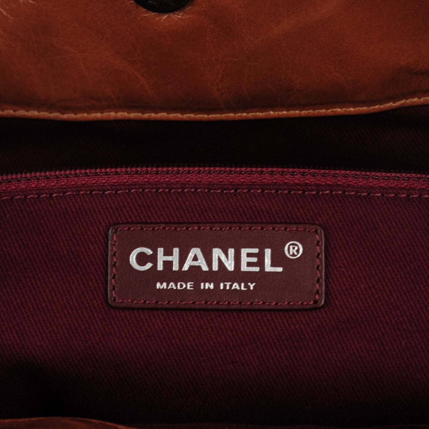 Iridescent Calfskin Quilted Large In The Mix Tote Light Brown
