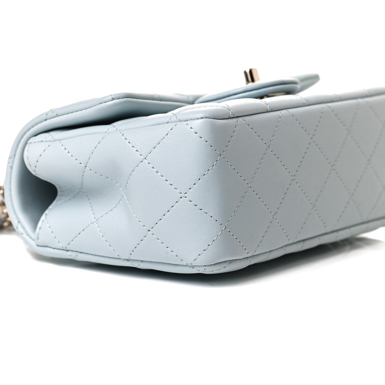 Chanel Lambskin Quilted Mini Top Handle Rectangular Flap Light Blue 10 of 14