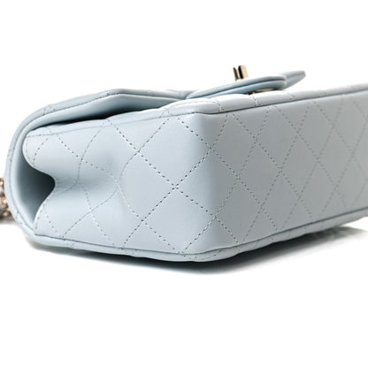 Chanel Lambskin Quilted Mini Top Handle Rectangular Flap Light Blue 10 of 14