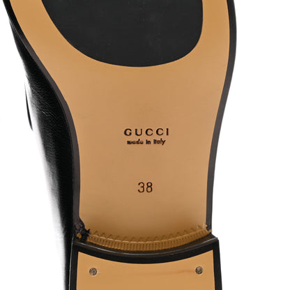 Gucci Goatskin Womens Horsebit Mid-Heel Loafers 38 Black 6 of 9