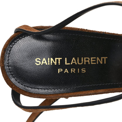 Saint Laurent Suede Cassandra 100 Sandals 39.5 Brown 7 of 7