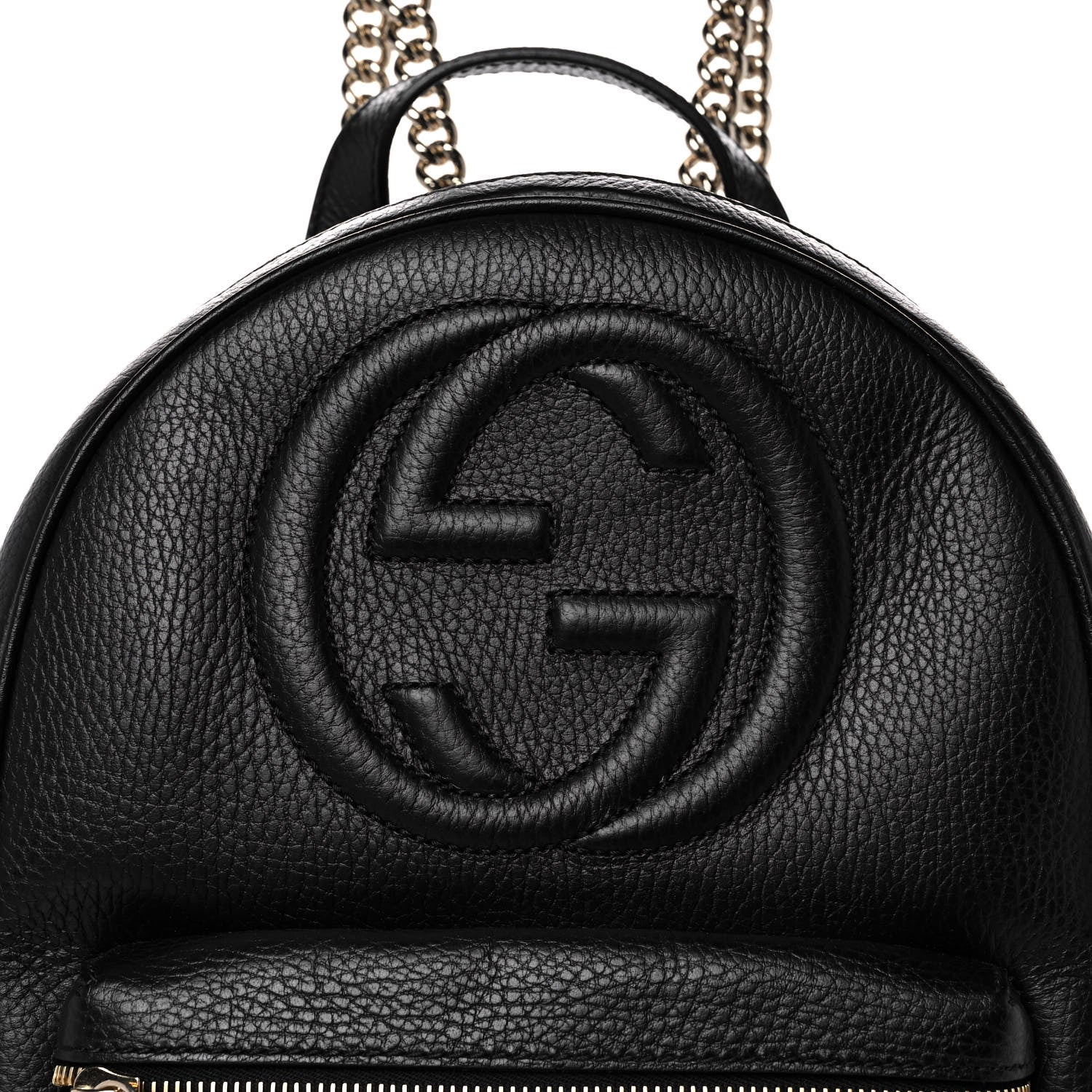 Gucci Pebbled Calfskin Soho Chain Backpack Black 13 of 13