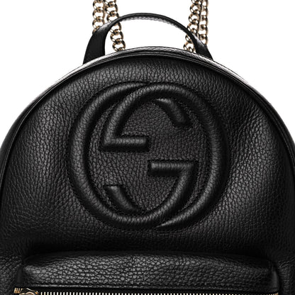 Gucci Pebbled Calfskin Soho Chain Backpack Black 13 of 13