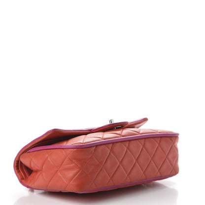 Chanel Lambskin Quilted Medium Double Flap Coral 4 of 10