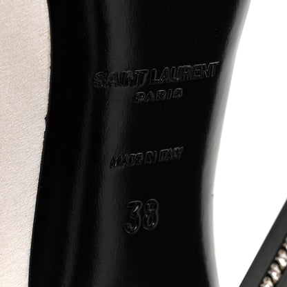 Saint Laurent Satin Crystal Embellished Tower 110 Pump 38 Optique White 7 of 14