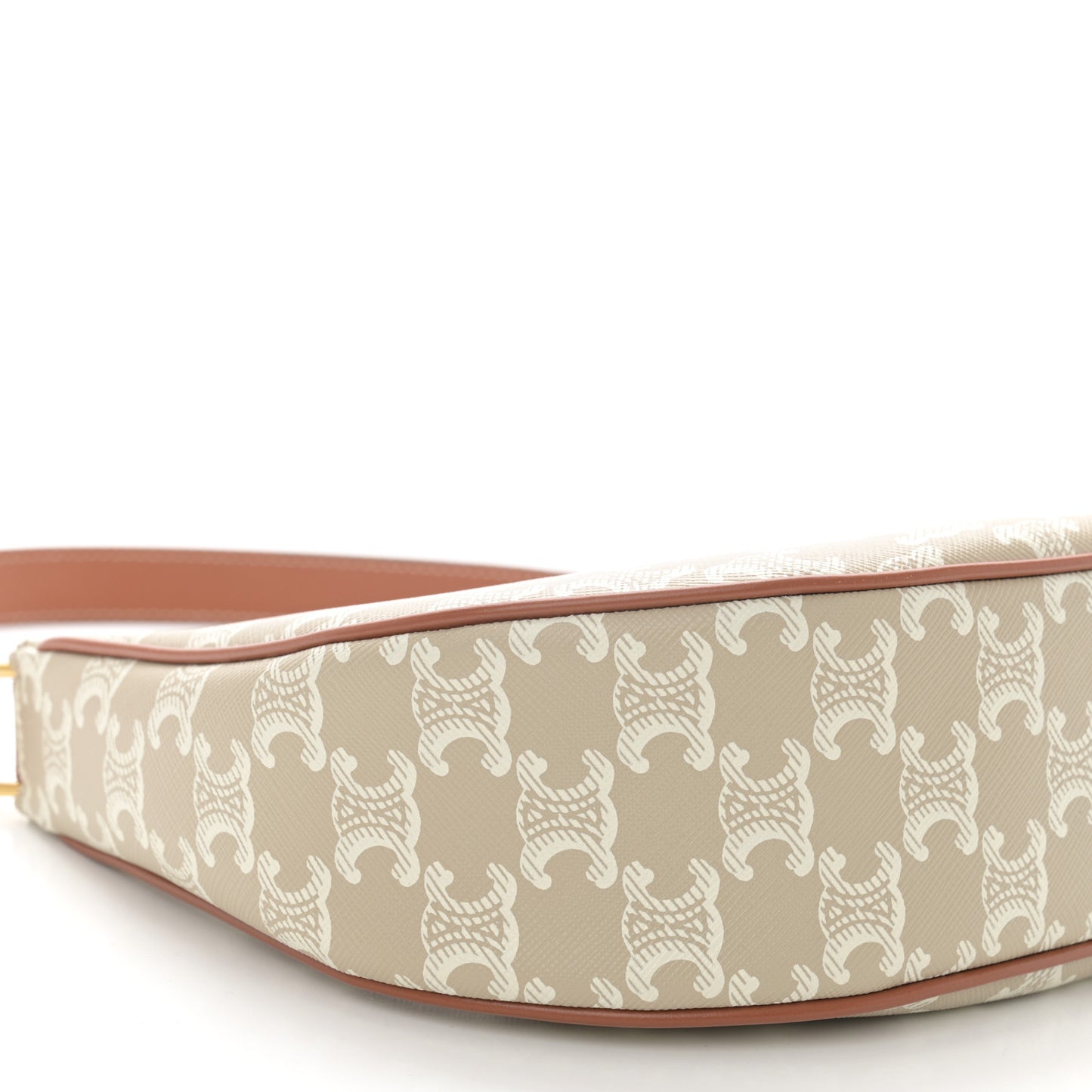 Canvas Calfskin Ava Triomphe Shoulder Bag Grege