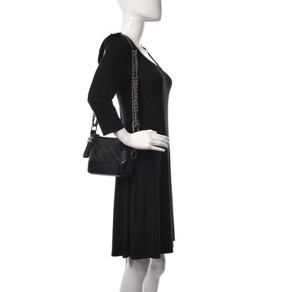 Chanel Aged Calfskin Quilted Small Gabrielle Hobo Black 2 of 10