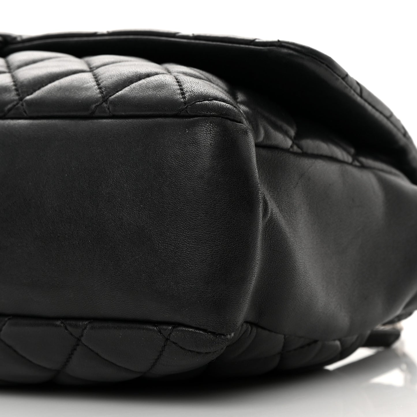 Lambskin Quilted Jumbo Coco Rain Flap Black