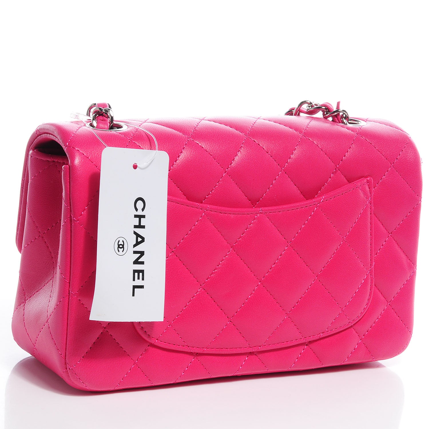 Chanel Lambskin Quilted Mini Flap Dark Pink 3 of 9