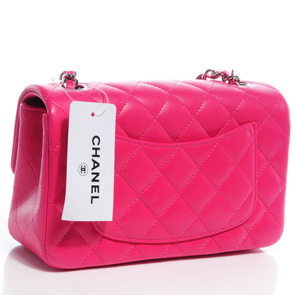 Chanel Lambskin Quilted Mini Flap Dark Pink 3 of 9
