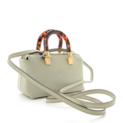 Fendi Canvas Vitello King Plexiglass Logo Embroidered Mini By The Way Top Handle Boston Bag Green Tea 3 of 10