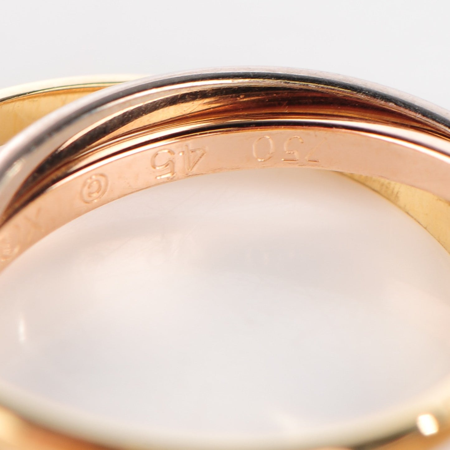 18K Pink Yellow White Gold Extra Small Trinity Ring 45 3.25