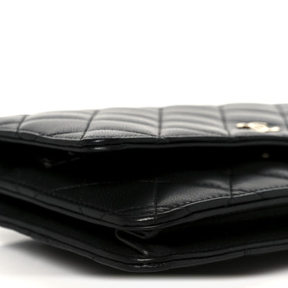 Chanel Lambskin Quilted Wallet On Chain WOC Black 10 of 12