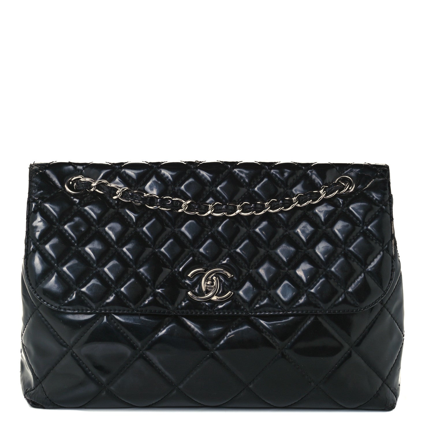 Chanel Patent Quilted Jumbo Flap Black 1 of 12