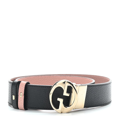 Gucci Calfskin 1973 Reversible Belt 85 34 Black Pink 1 of 5