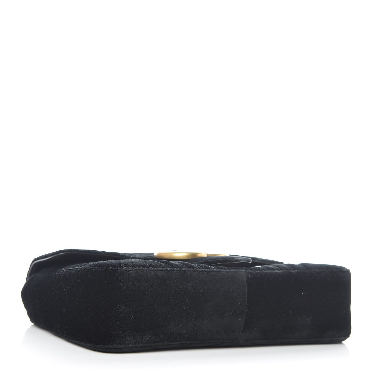 Velvet Matelasse Medium GG Marmont Shoulder Bag Black