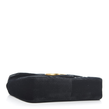 Gucci Velvet Matelasse Medium GG Marmont Shoulder Bag Black 4 of 9