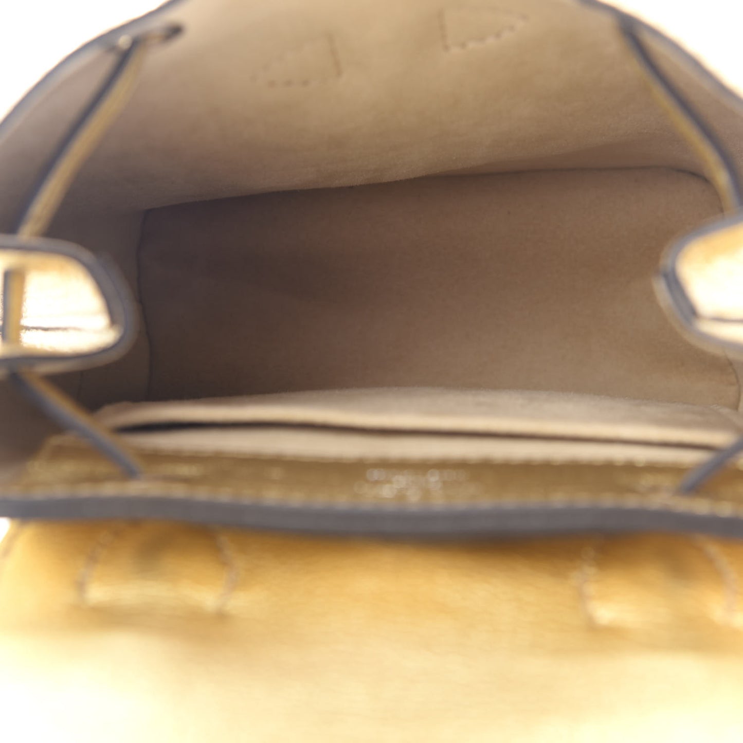 Metallic Calfskin Lockme Mini Backpack Gold