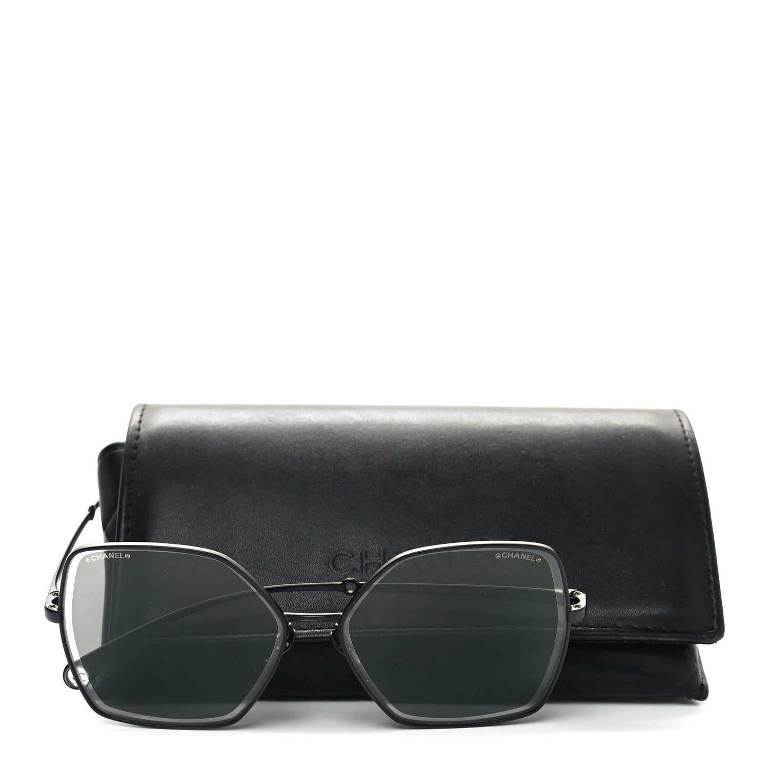 Chanel Metal Butterfly Removable Pearl Chain Sunglasses 4262 Black 8 of 8