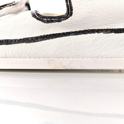Chanel Printed Calfskin Velcro Dad Sandals 42 White Black 10 of 12