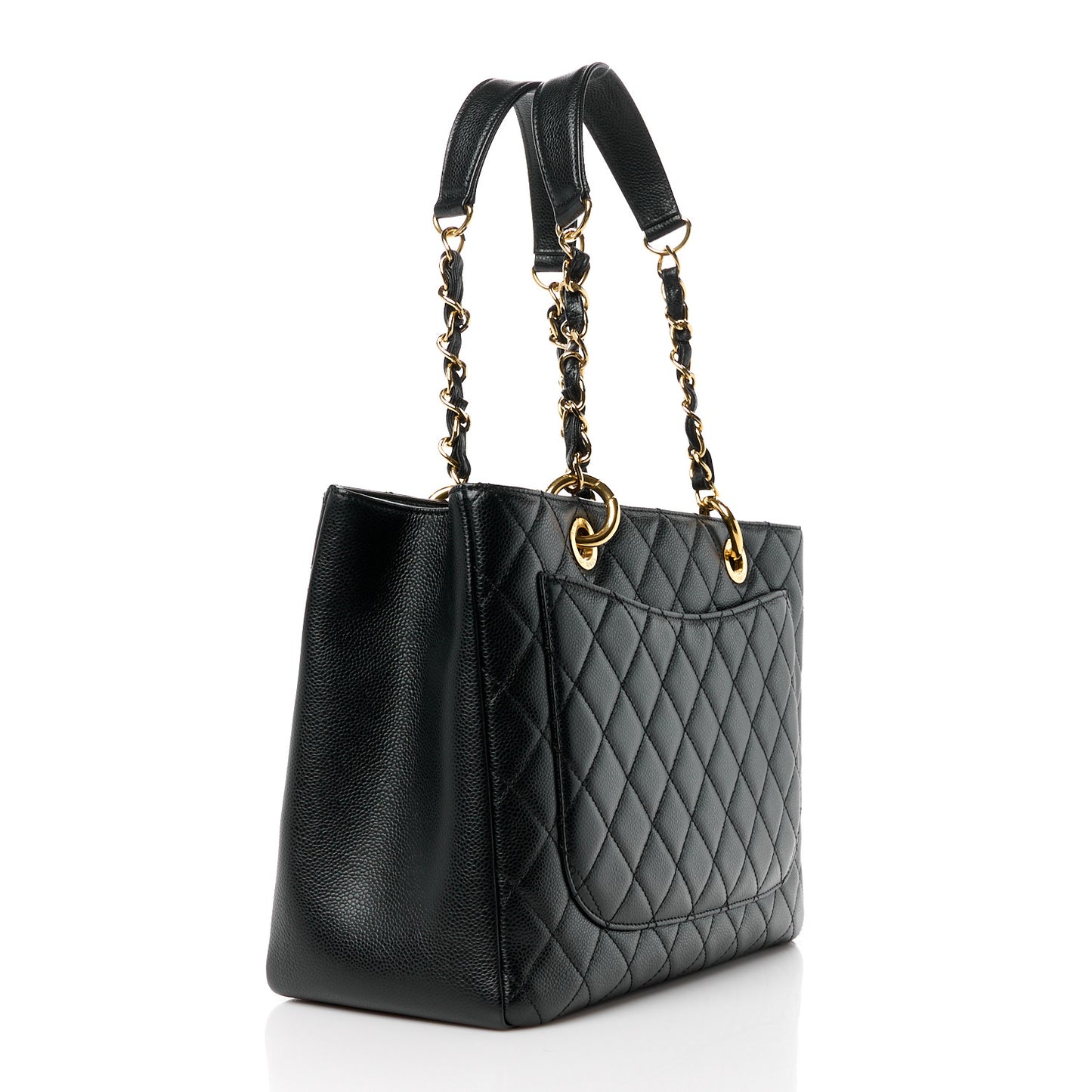 Caviar Quilted Grand Shopping Tote GST Black