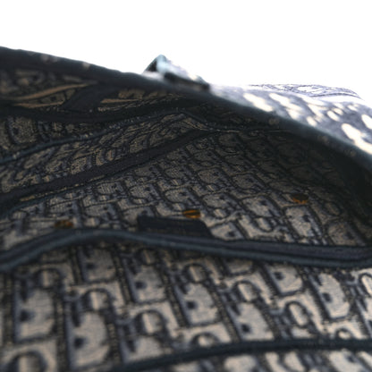 Christian Dior Oblique Embroidered Saddle Bag Blue 5 of 10