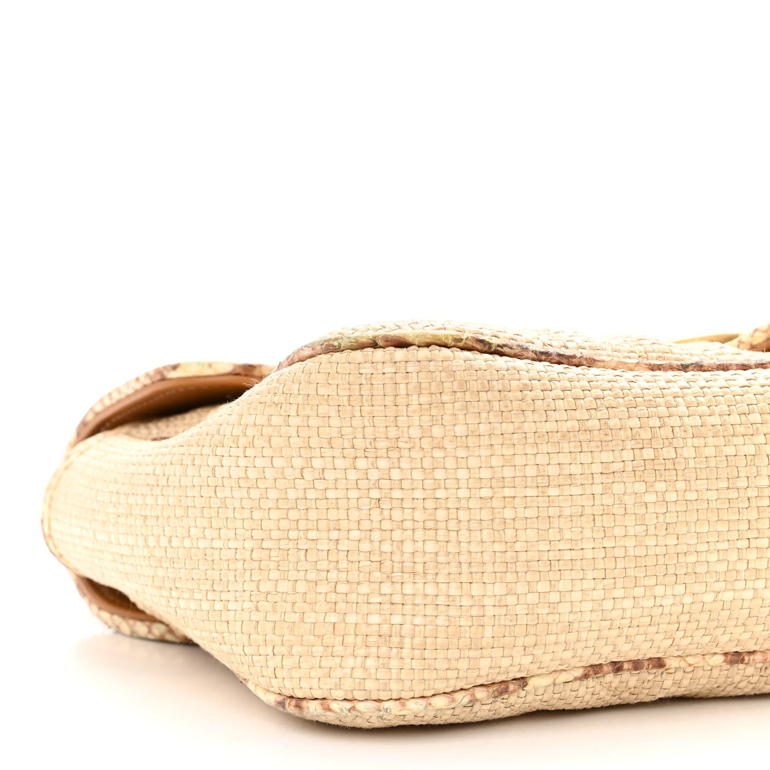 Gucci Raffia Elaphe Matelasse Small GG Marmont Shoulder Bag Natural Cream Brown 9 of 11