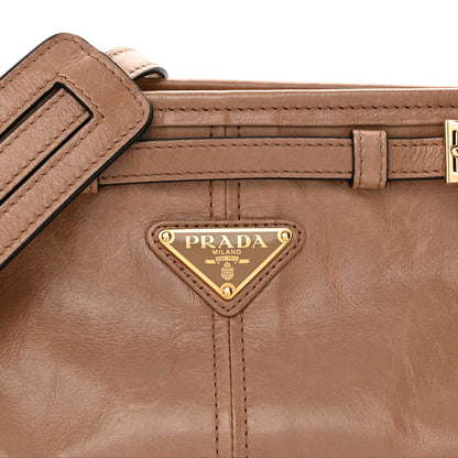 Prada Glossy Calfskin Triangle Small Bonnie Shoulder Bag Cameo 7 of 10