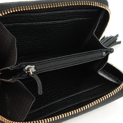 Gucci Pebbled Calfskin Soho Compact Disco Zip Around Wallet Black 5 of 7