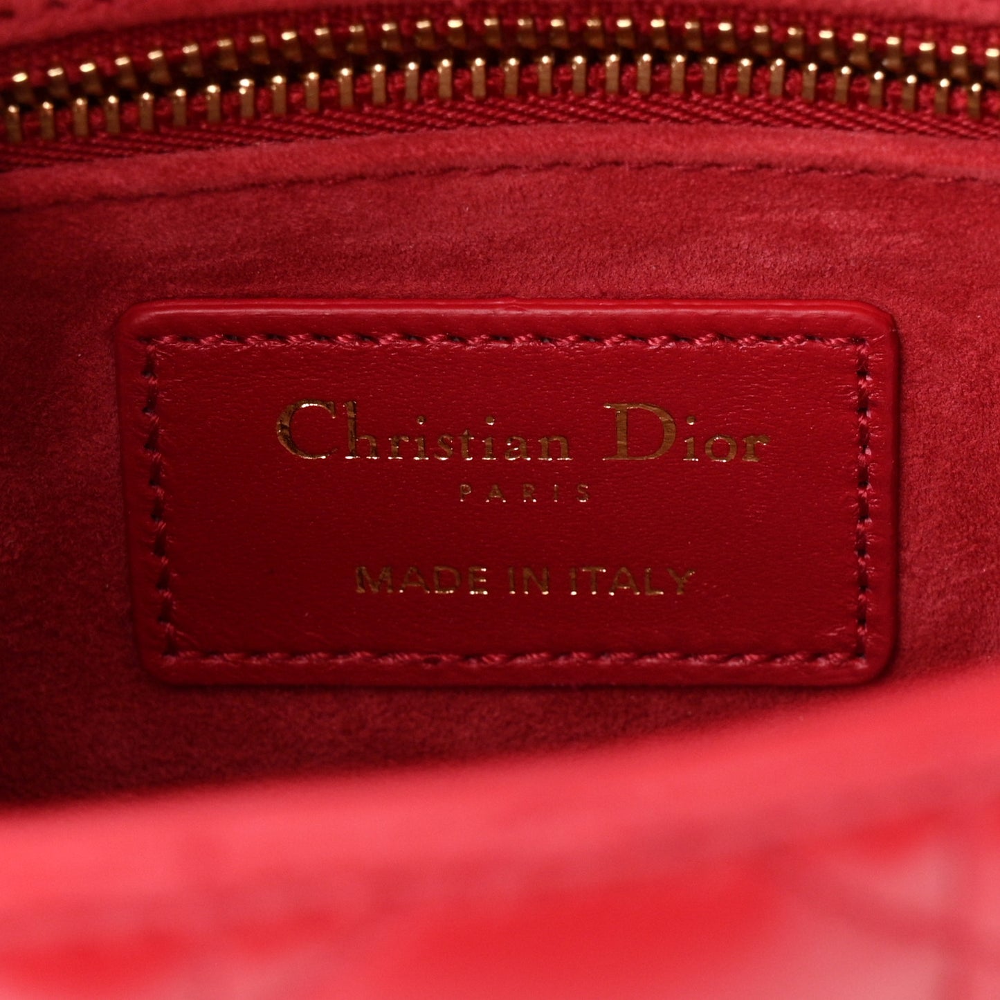 Lambskin Cannage Small My ABCDior Lady Dior Red