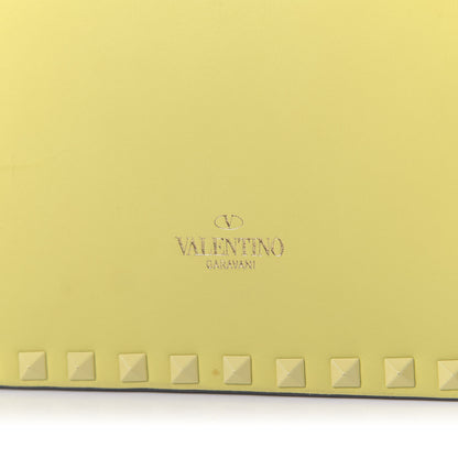 Valentino Garavani Nappa Monochrome Rockstud Wristlet Clutch Soft Yellow 13 of 13