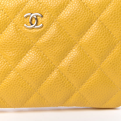 Chanel Caviar Quilted Small Cosmetic Case Yellow 9 of 10