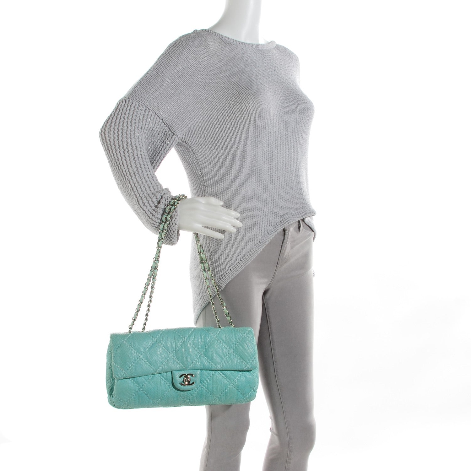 Chanel Snakeskin Ultimate Stitch Flap Light Blue 2 of 8
