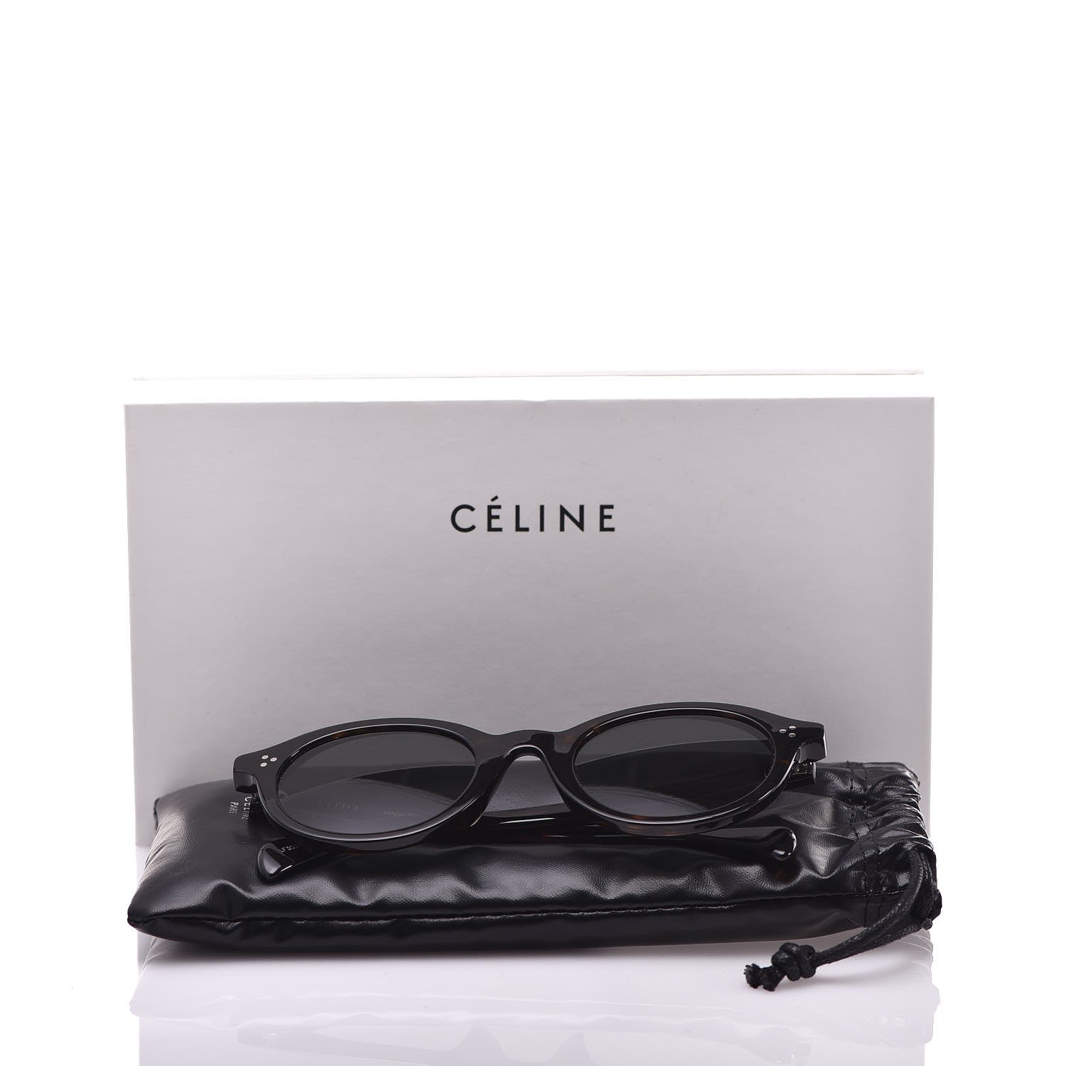 Celine Round Sunglasses CL40034F Dark Havana 7 of 7