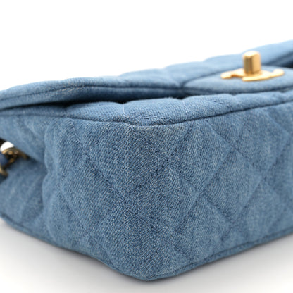 Chanel Denim Quilted Mini Pearl Crush Rectangular Flap Blue 9 of 11