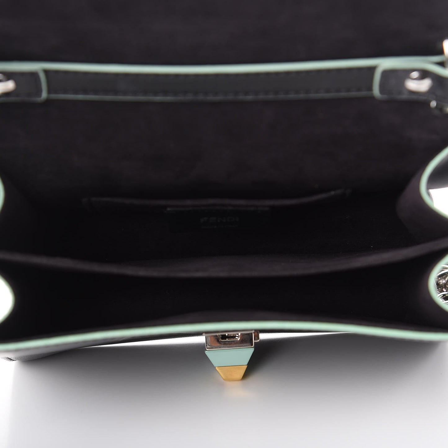 Vitello Liberty Scalloped Studded Small Kan I Shoulder Bag Black Multicolor