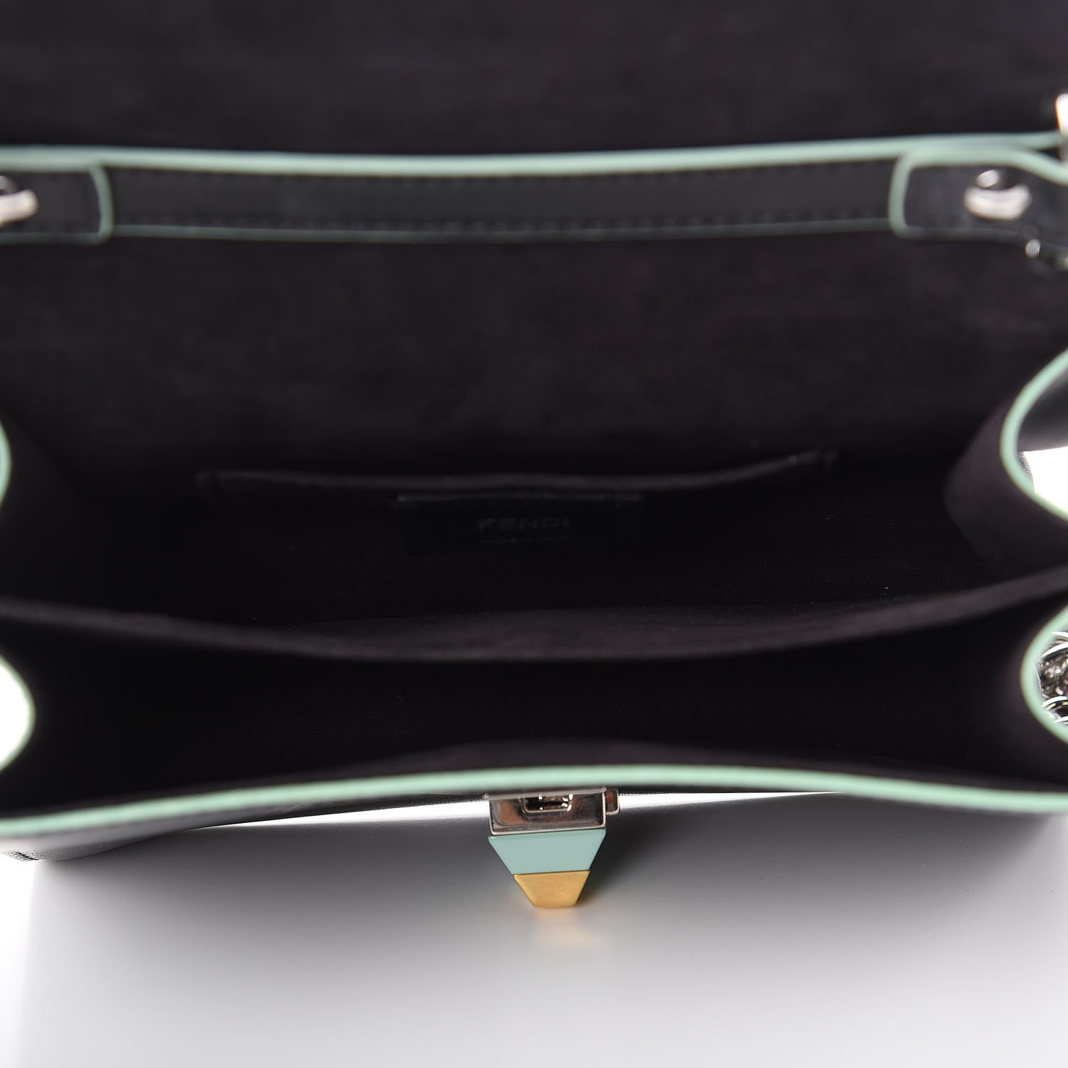 Fendi Vitello Liberty Scalloped Studded Small Kan I Shoulder Bag Black Multicolor 5 of 14