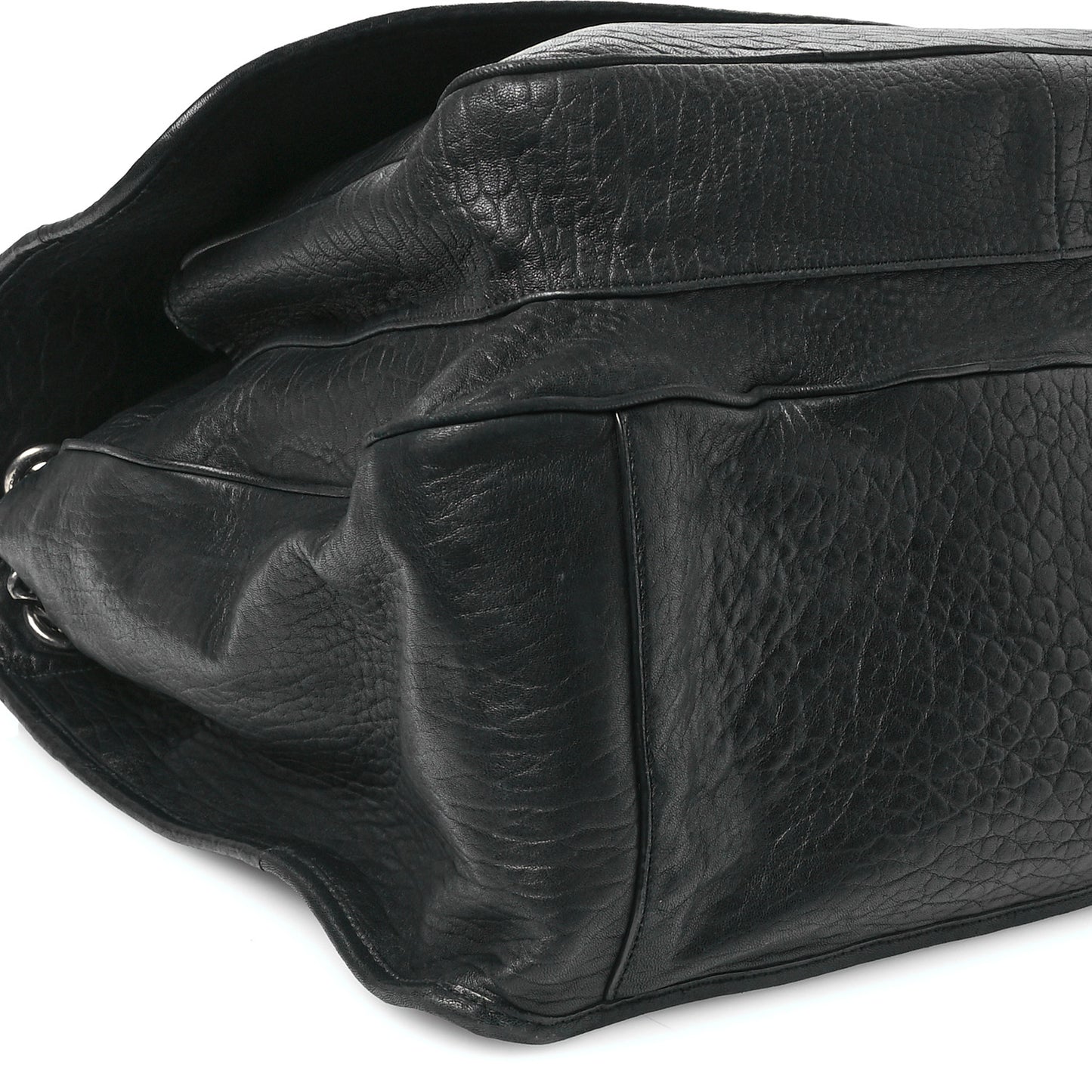 Grained Lambskin Monogram Oversized Niki Chain Satchel Black