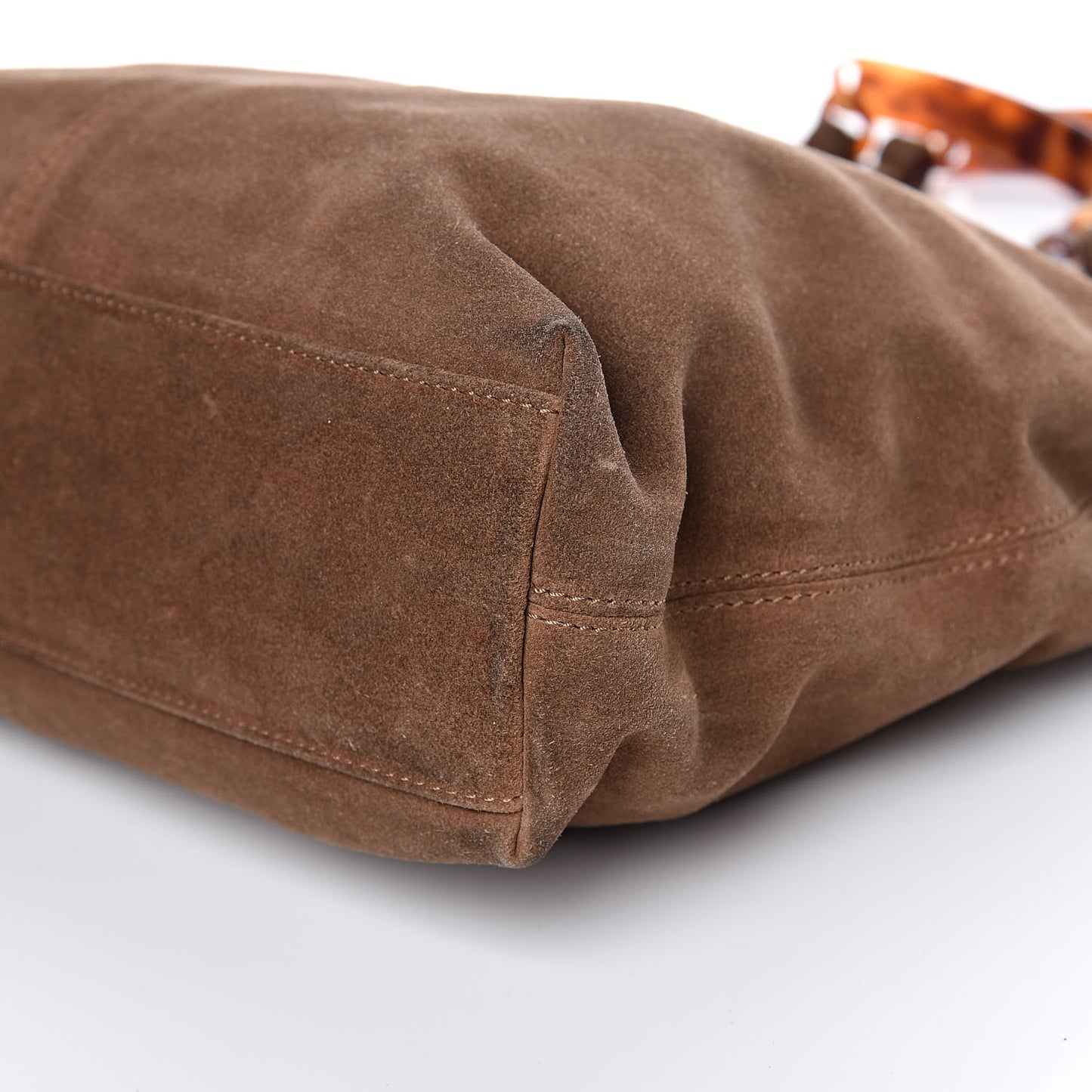 Suede Bekko Chain CC Shopping Tote Dark Brown